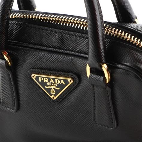 prada bauletto bag saffiano leather|Black Saffiano.